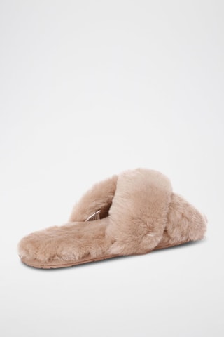 Pantufas forradas em pele de carneiro Dove - Rosa-claro