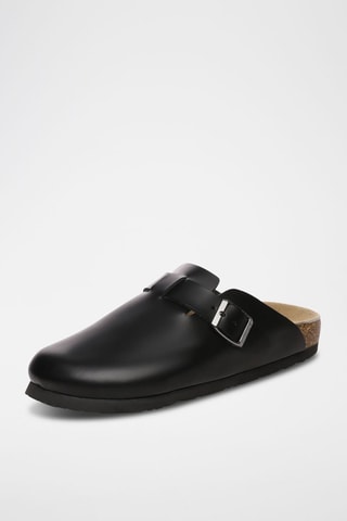 Mules em couro Pintail - Preto