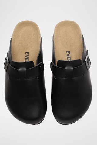 Mules em couro Pintail - Preto