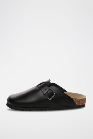 Mules em couro Pintail - Preto