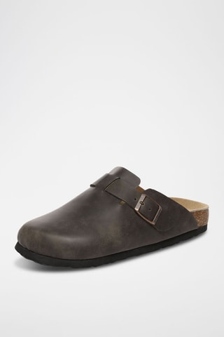 Mules em couro Pintail - Castanho