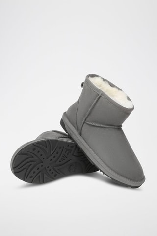 Botins forrados de nobuck- Cinzento