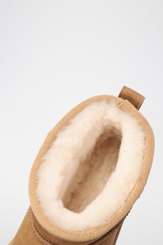 Botins forrados de nobuck com plataforma Heron - Camel