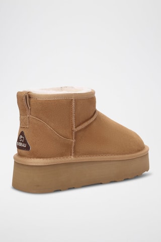 Botins forrados de nobuck com plataforma Heron - Camel