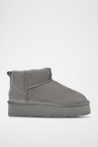 Botins forrados de nobuck com plataforma Heron - Cinzento