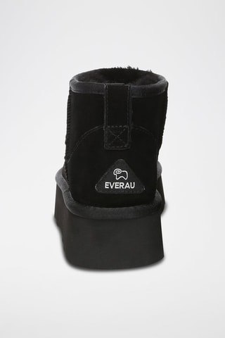 Botins forrados de nobuck com plataforma Heron - Preto