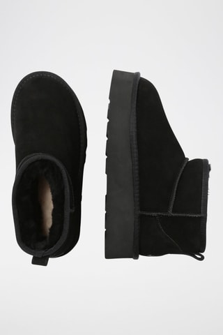 Botins forrados de nobuck com plataforma Heron - Preto