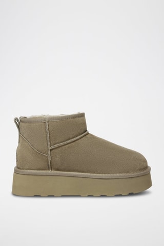 Botins forrados de nobuck com plataforma Heron - Toupeira