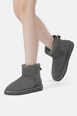 Botins forrados de nobuck Ostrich - Cinzento-escuro