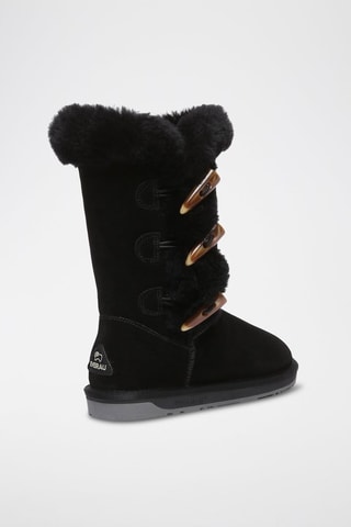 Botins em couro de carneiro nobuck Ashy - Preto