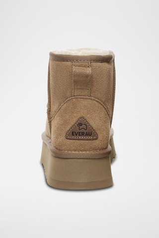 Botins forrados de nobuck com plataforma Dusky - Camel
