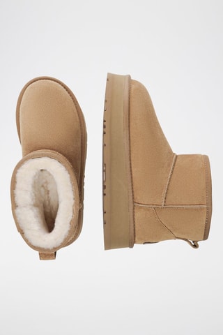 Botins forrados de nobuck com plataforma Dusky - Camel