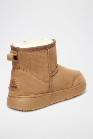 Botins forrados de nobuck Rosella - Camel e branco