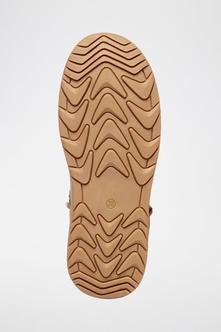 Botins forrados de nobuck Rosella - Camel e branco