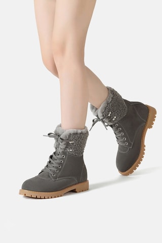 Botins forrados de nobuck Sittella - Cinzento-escuro