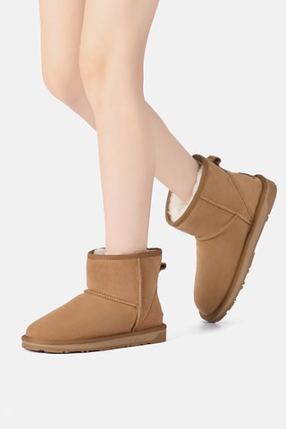 Botins forrados de nobuck Emu - Camel