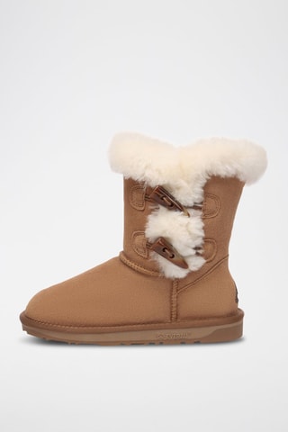 Botins forrados de nobuck Stork - Camel e branco