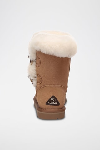 Botins forrados de nobuck Stork - Camel e branco