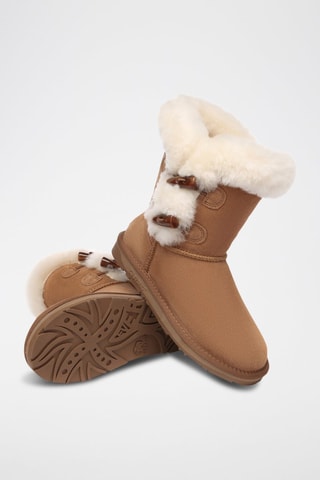 Botins forrados de nobuck Stork - Camel e branco