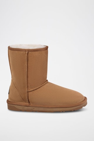 Botins forrados de nobuck e lã de carneiro Parrot - Camel e branco