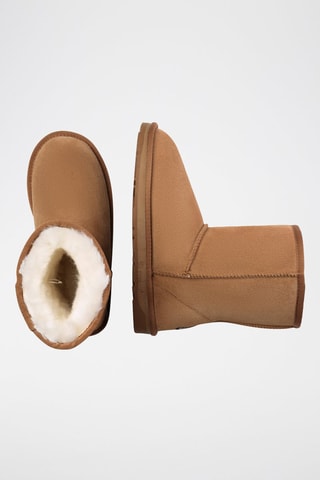 Botins forrados de nobuck e lã de carneiro Parrot - Camel e branco