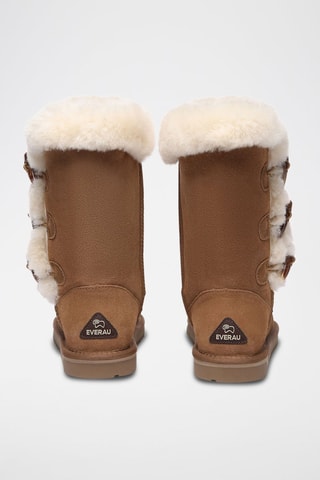 Botins forrados em couro de carneiro nobuck Ashy - Camel