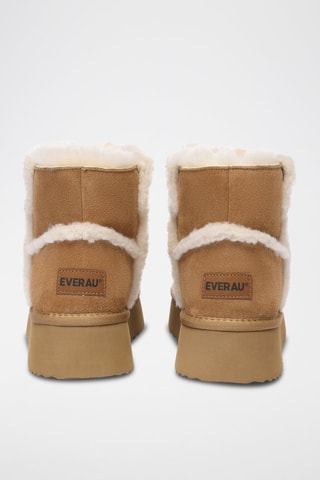Botins forrados de nobuck com plataforma Barren - Camel