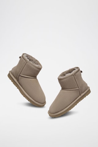 Botins forrados em nobuck Ostrich - Bege