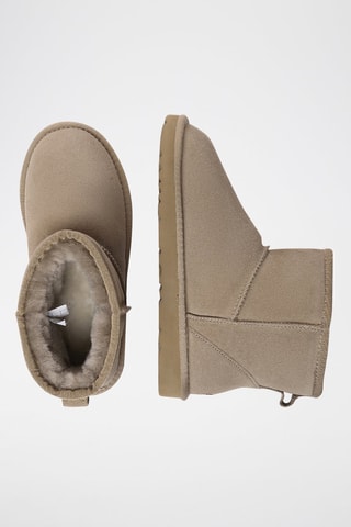 Botins forrados em nobuck Ostrich - Bege