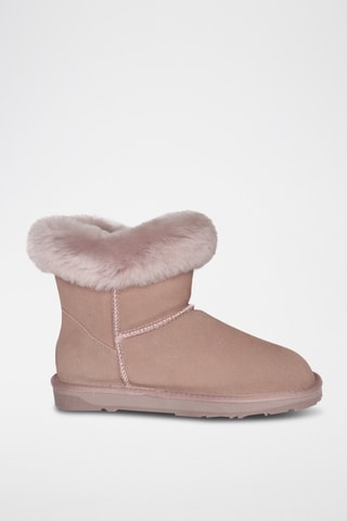 Botins forrados em nobuck Robin - Rosa
