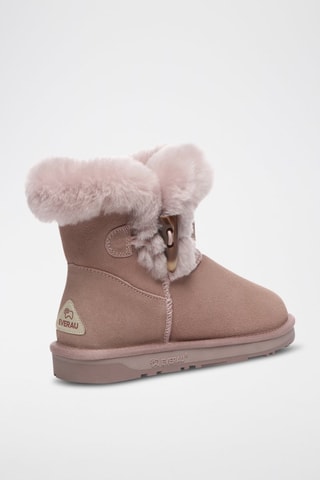 Botins forrados em nobuck Robin - Rosa