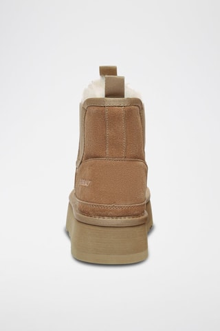 Botins forrados com plataforma em nobuck Rosella - Castanho-claro