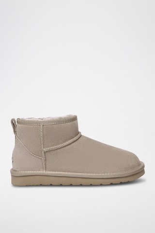 Botins forrados em nobuck Finch - Bege