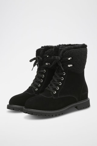 Botins forrados de nobuck Sittella - Preto