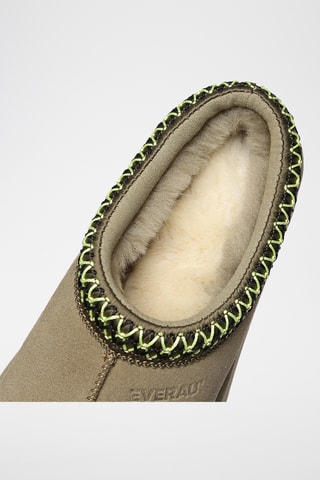 Socas forradas com plataforma em nobuck Wonga - Verde-azeitona