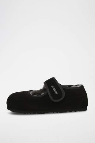 Babies forrados em nobuck Teal - Preto