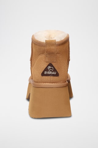 Botins forrados com plataforma em nobuck Nicobar - Camel