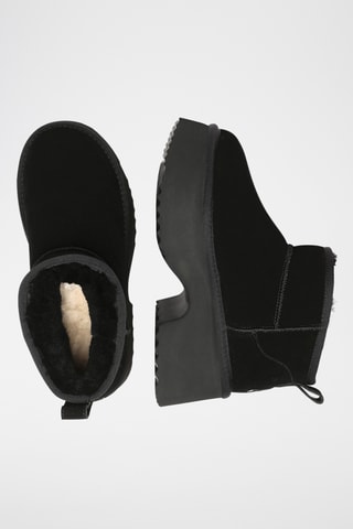 Botins forrados com plataforma em nobuck Nicobar - Preto