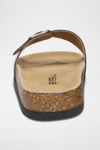 Mules de couro Swan - Castanho