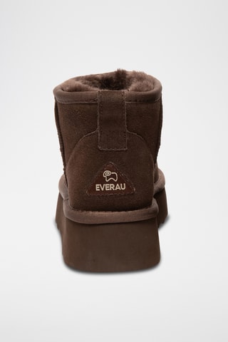 Botins forrados com plataforma em nobuck Heron - Chocolate