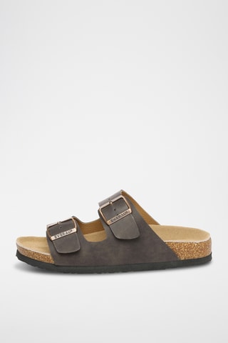 Mules de couro Mallard - Castanho