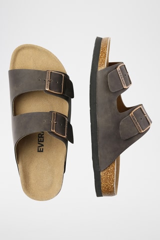 Mules de couro Mallard - Castanho