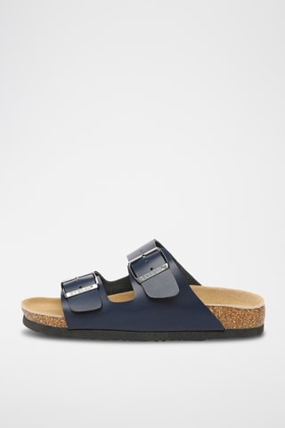 Mules de couro Mallard - Azul-marinho