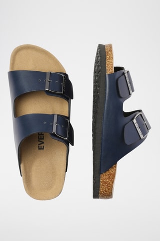 Mules de couro Mallard - Azul-marinho