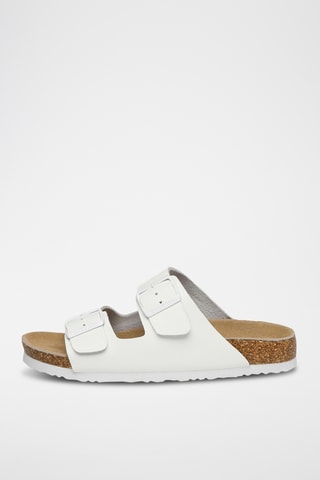 Mules de couro Mallard - Branco