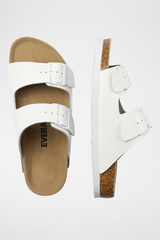 Mules de couro Mallard - Branco