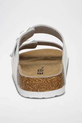Mules de couro Mallard - Branco