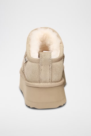 Botins forrados com plataforma em nobuck Classic - Areia