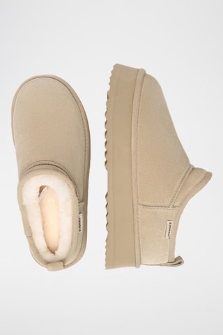 Botins forrados com plataforma em nobuck Classic - Areia