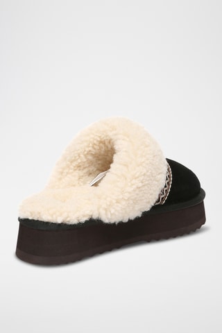 Socas forradas com plataforma em nobuck Moorhen - Preto